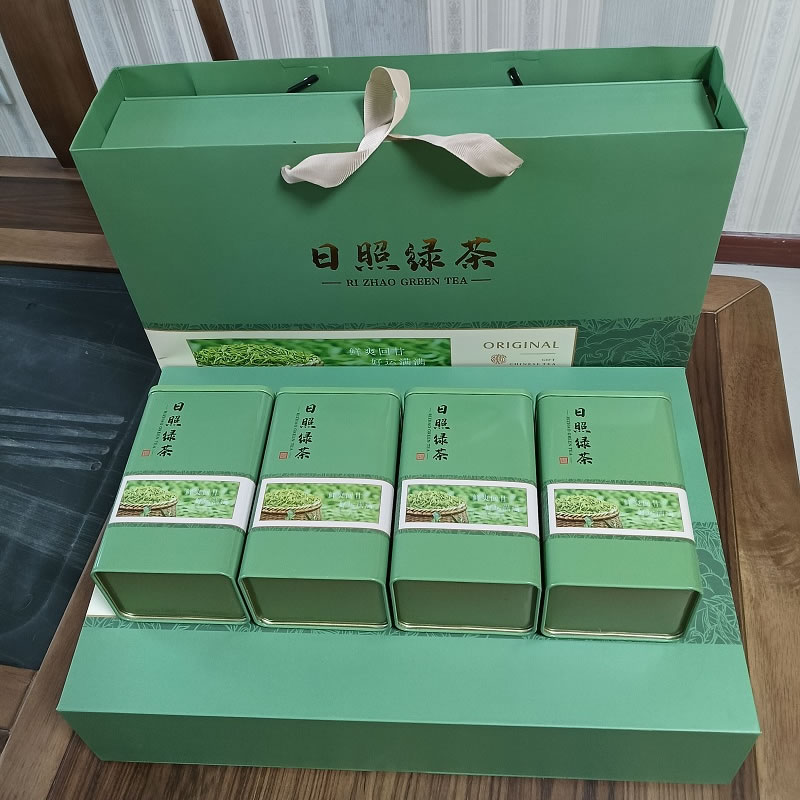 2025山东特产炒青日照绿茶礼盒装春季新茶板栗香